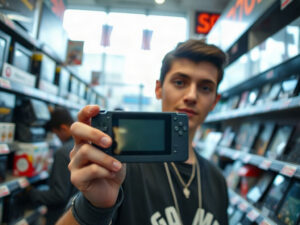 Square-screen retro handheld